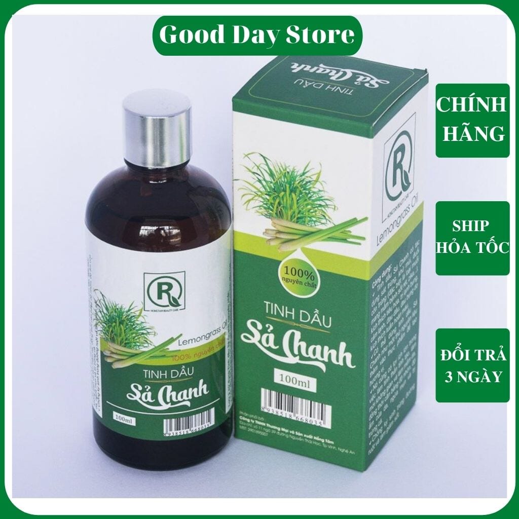 Tinh dầu Sả Chanh Nguyên Chất 100ml Hồng Tâm - Tinh dầu đuổi muỗi , Thơm phòng , Xông phòng