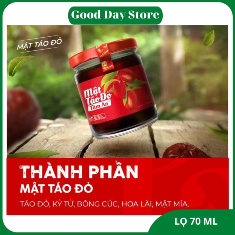 Mật Táo Đỏ Tâm An 70ml giúp bổ máu,an thần tăng sức đề kháng