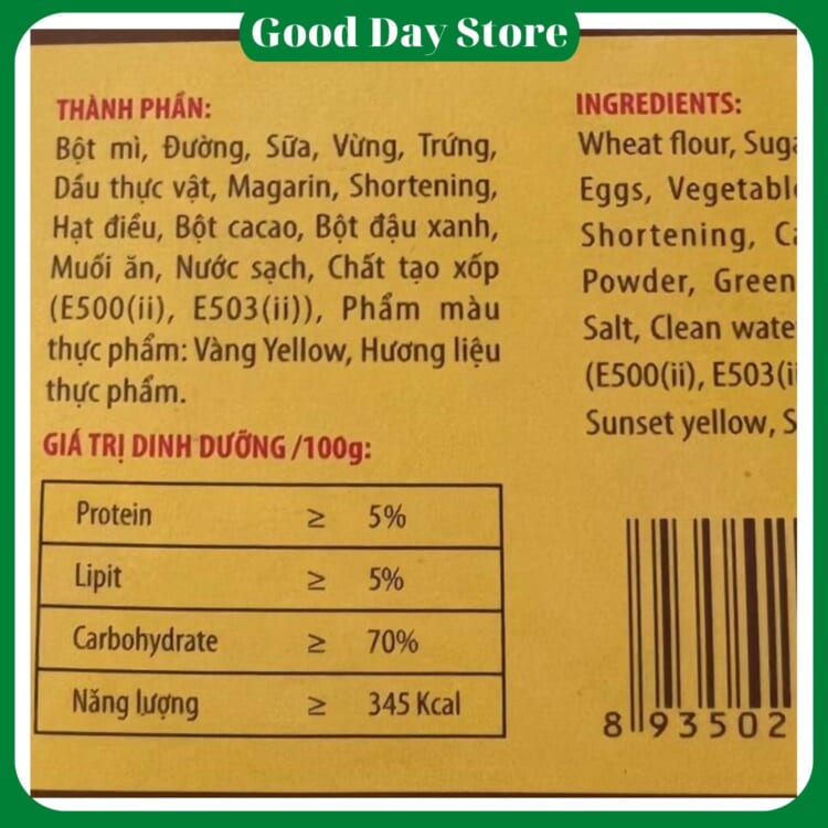 Lương khô cacao dinh dưỡng dùng để ăn sáng,ăn bữa phụ,ăn trước khi vận động,hộp 700gram gồm 10 túi ( mỗi túi 2 thanh )